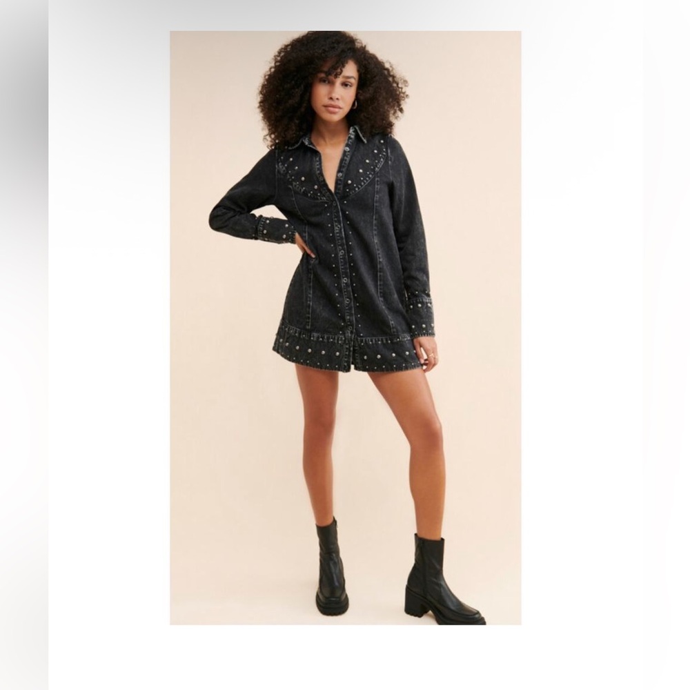 Free people Bennett mini denim dress